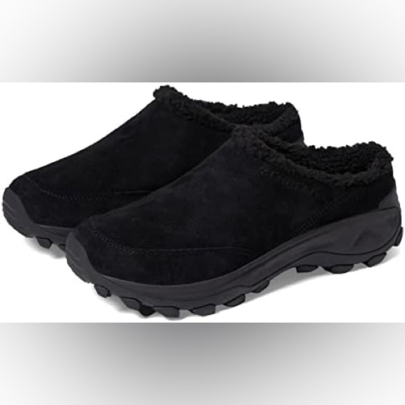 Merrell Men’s Black Winter Suede Leather Waterproof Slip On Shoes in size 9.5 - Picture 1 of 8